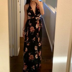 Floral Cut Out Maxi Dress
